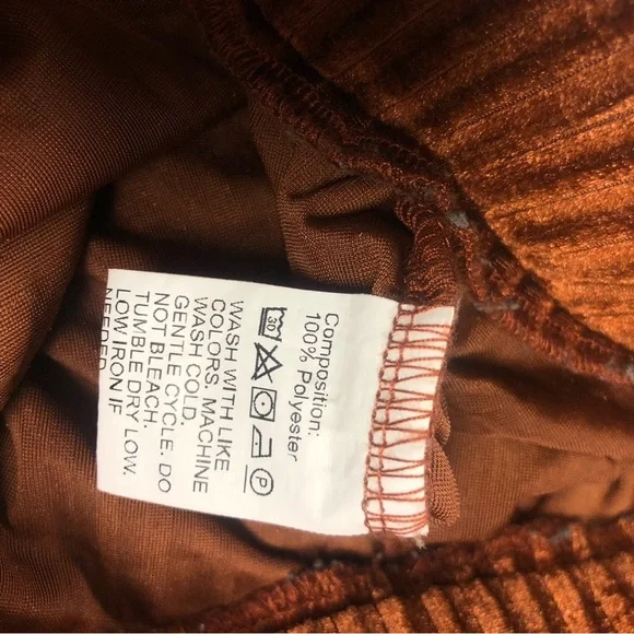 SHEIN BELL BOTTOM CRUSHED VELOUR PANTS SIZE S - Picture 3 of 3